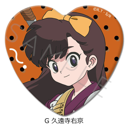『らんま1/2』ハート型缶バッジ G 久遠寺右京
